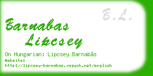 barnabas lipcsey business card